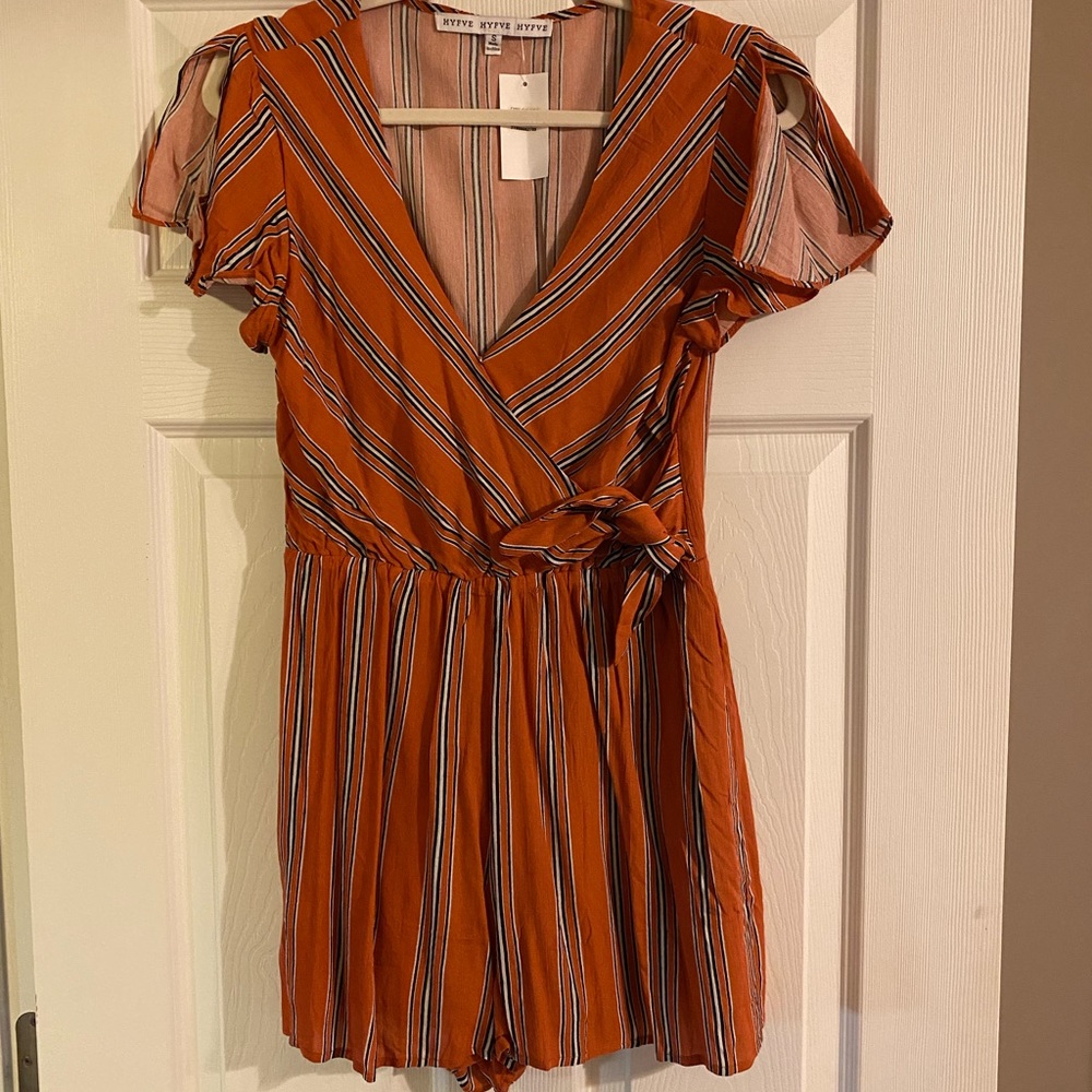 Orange Striped Romper